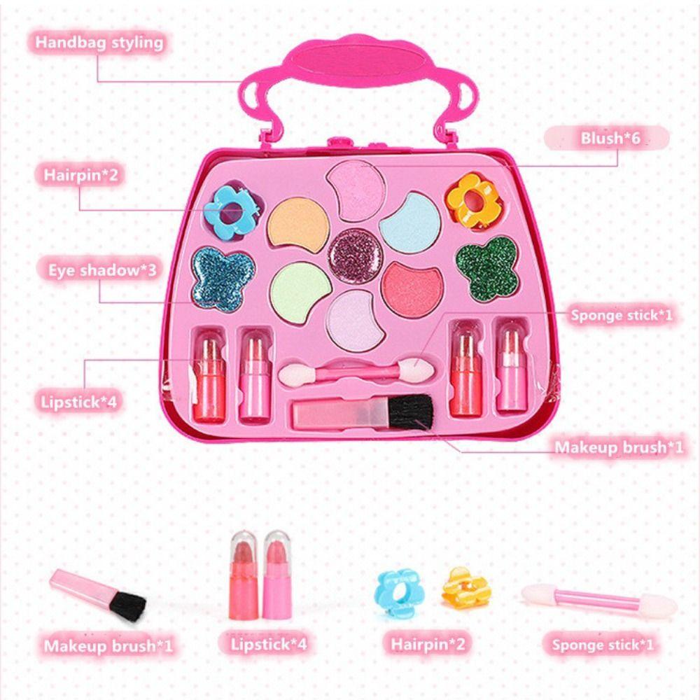 Bộ Son Môi Và Phấn Mắt Dạng Túi Cầm Tay Trang Điểm Dự Tiệc Công Chúa Thời Trang Không Gây Hại Cho Bé Gái