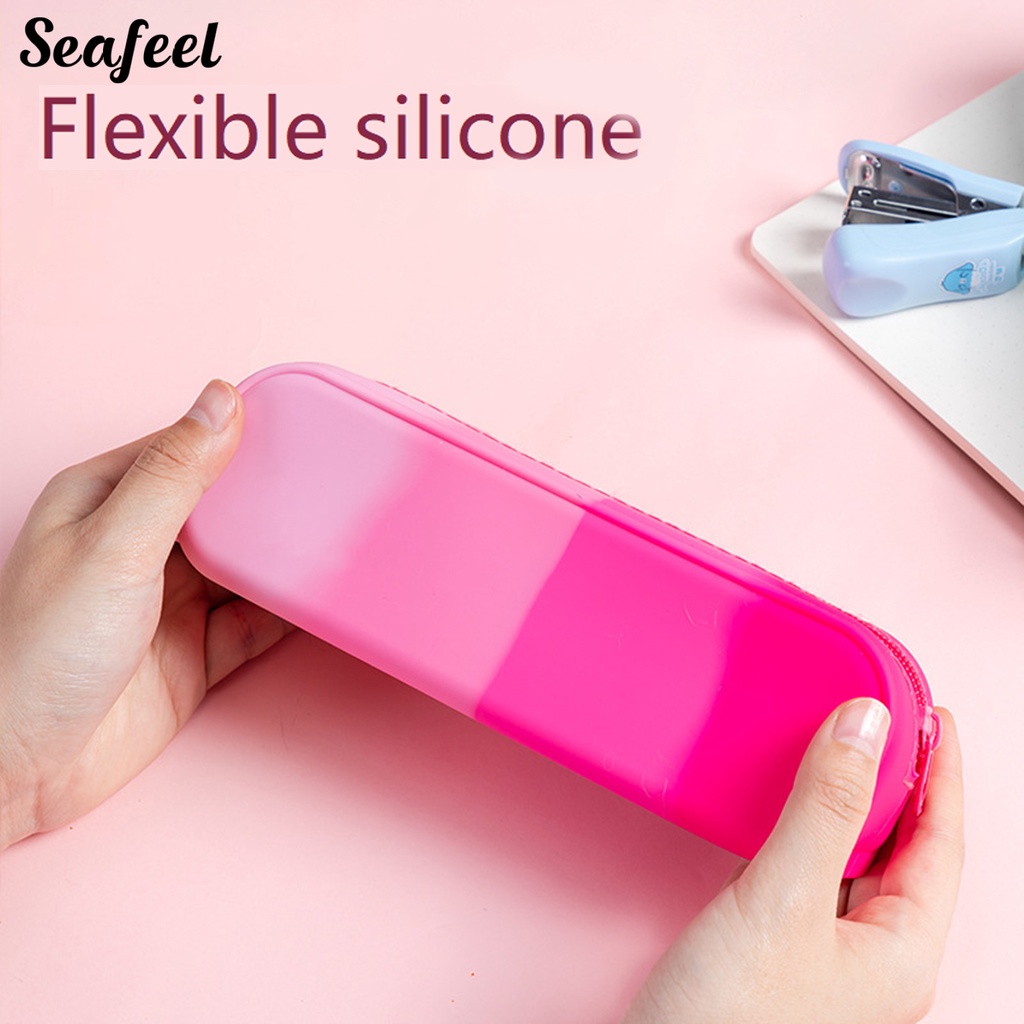 Túi Đựng Bút Bằng Silicone Co Giãn Chống Nước Có Khóa Kéo