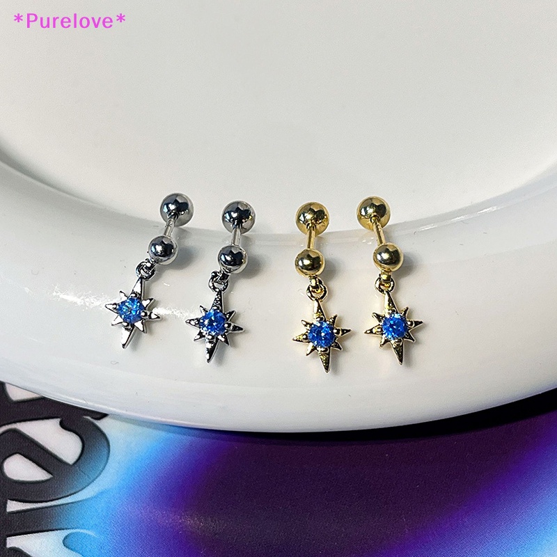 Khuyên Tai Helix Đính Đá Zircon Hình Ngôi Sao Thời Trang Cho Nam Và Nữ Mới