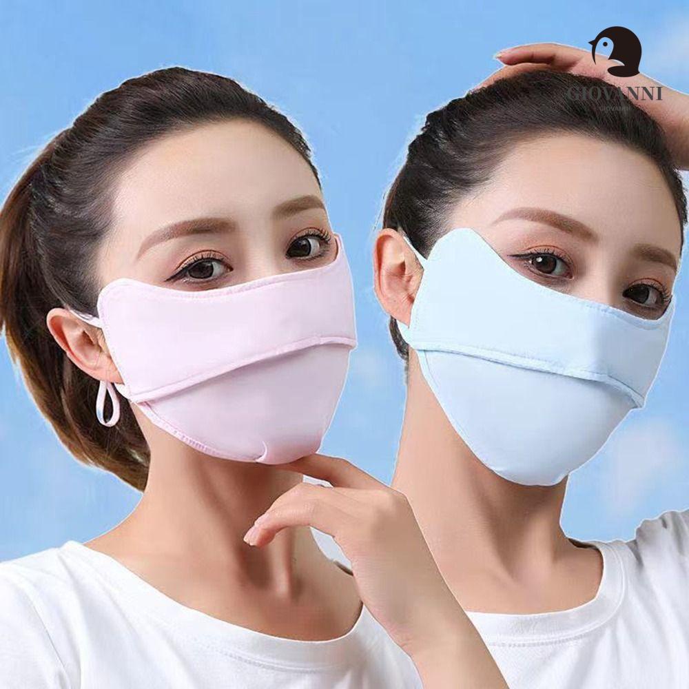 Khẩu Trang Chống Nắng Tia UV Bằng Lụa Lạnh Bảo Vệ Mắt Dùng Khi Đi Xe Đạp / Leo Núi Dành Cho Nữ
