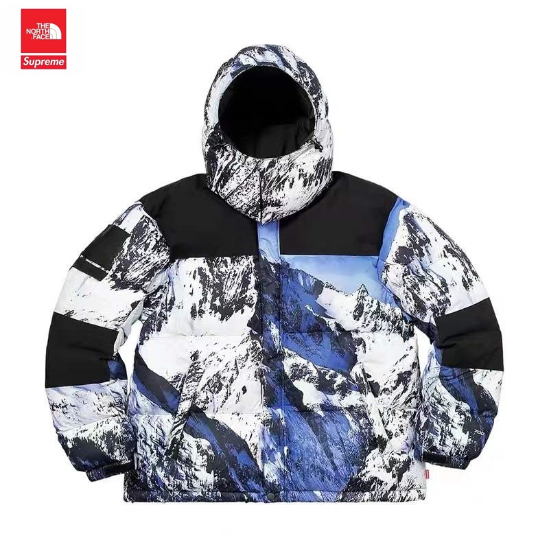 THE NORTH FACE Áo Khoác THE NORTH Facexsupreme100% Cotton Có Nón Trùm Đầu Giữ Ấm Mùa Đông Cho Nam Nữ