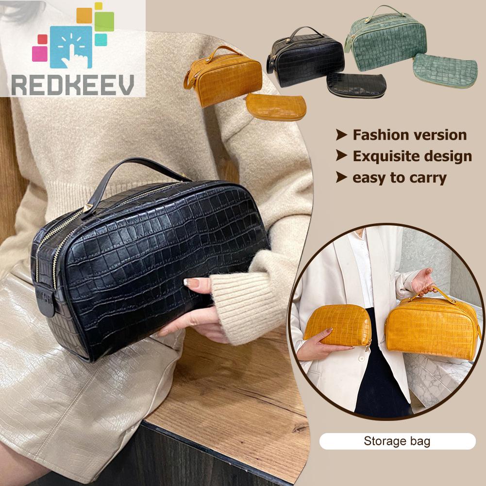 Set 2 Túi Đựng Mỹ Phẩm Bằng PU Sức Chứa Lớn Tiện Dụng Cho Nữ