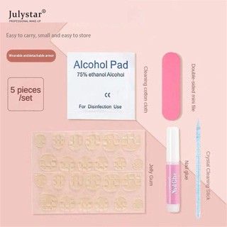 Đeo bộ dụng cụ làm móng bộ dụng cụ làm móng thạch trái cây dũa móng tay bộ 4 bộ 5 món julystar