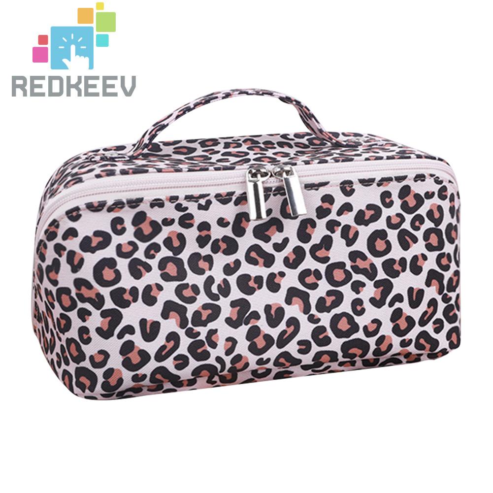 Túi Đựng Mỹ Phẩm Sức Chứa Lớn In Họa Tiết Da Báo Tiện Dụng Cho Nữ