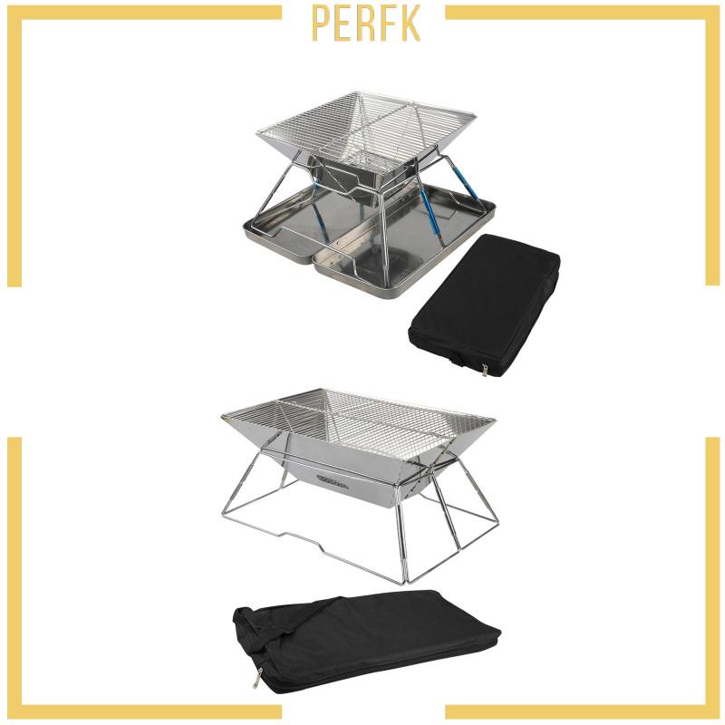Vỉ Nướng Bbq Bằng Thép Không Gỉ Có Thể Gấp Gọn Tiện Dụng Cho Gia Đình / Đi Biển / Cắm Trại