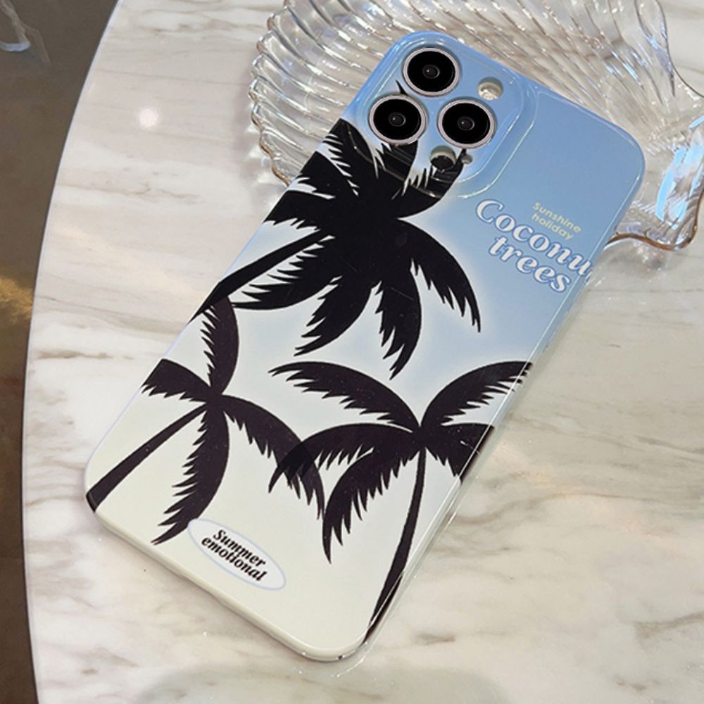 Ốp Điện Thoại TPU Mềm Chống Sốc Họa Tiết Cây Dừa Mùa Hè Cho IPhone 14 13 12 11 Pro Max X XR 8 7 Plus SE
