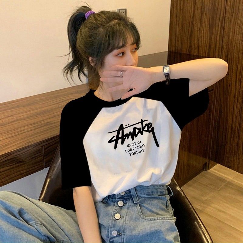 Áo Thun Cotton Tay Ngắn Dáng Rộng Phong Cách Retro Pháp Thời Trang Mùa Hè Mới Cho Nữ