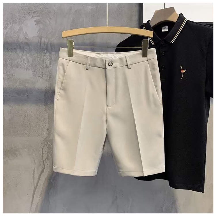 Quần Short Màu Trơn Không Sắt Dáng Ôm Phong Cách Sang Trọng Thời Trang Cho Nam