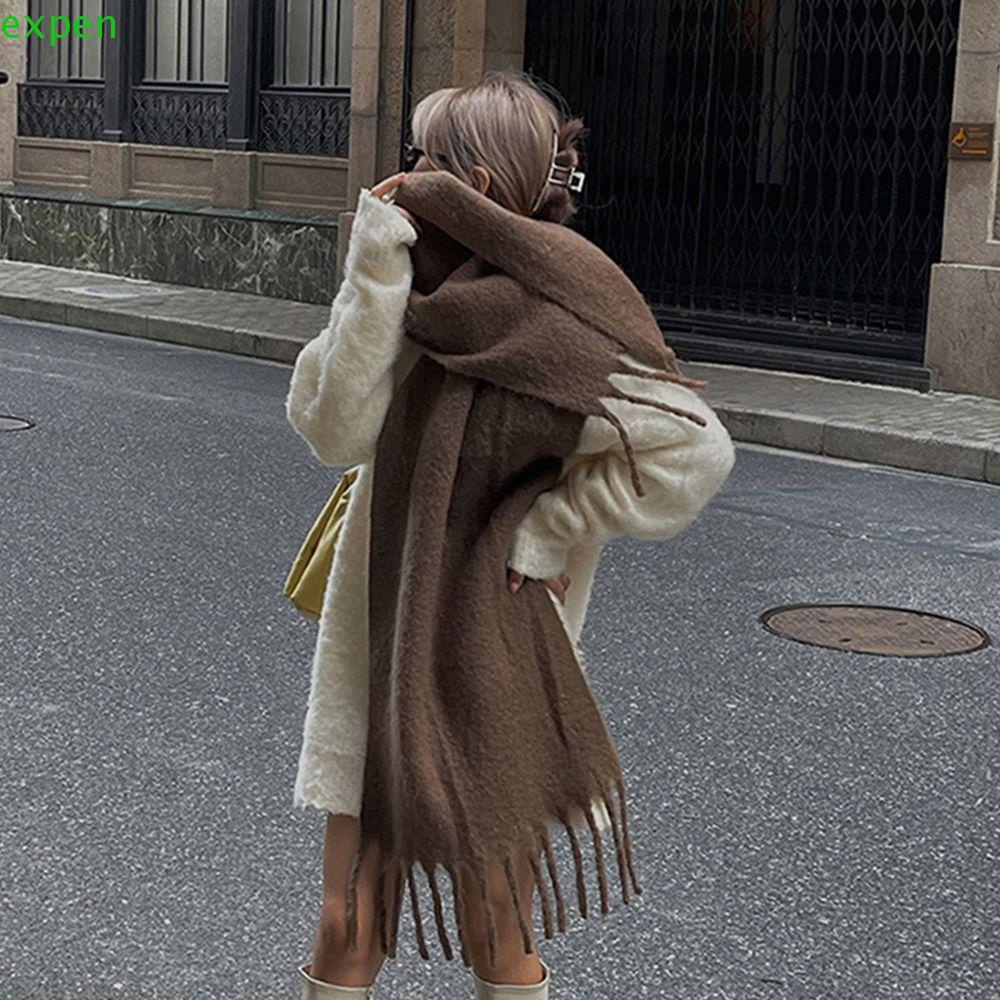 EXPEN Khăn Choàng Dày Chống Gió Thời Trang Thu Đông Cho Nữ
