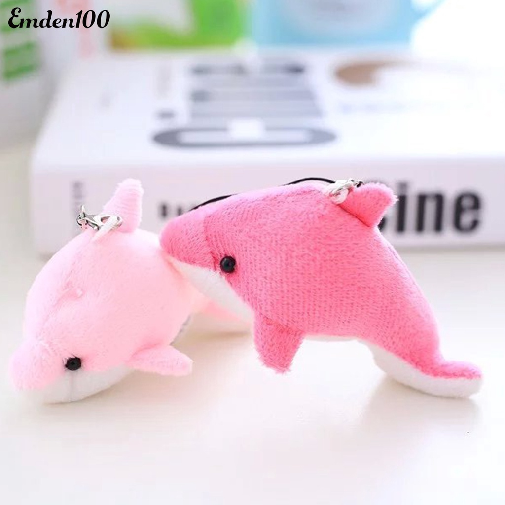 Thú Nhồi Bông Hình Cá Heo 3D 7.5cm Mềm Mại Trang Trí Ba Lô