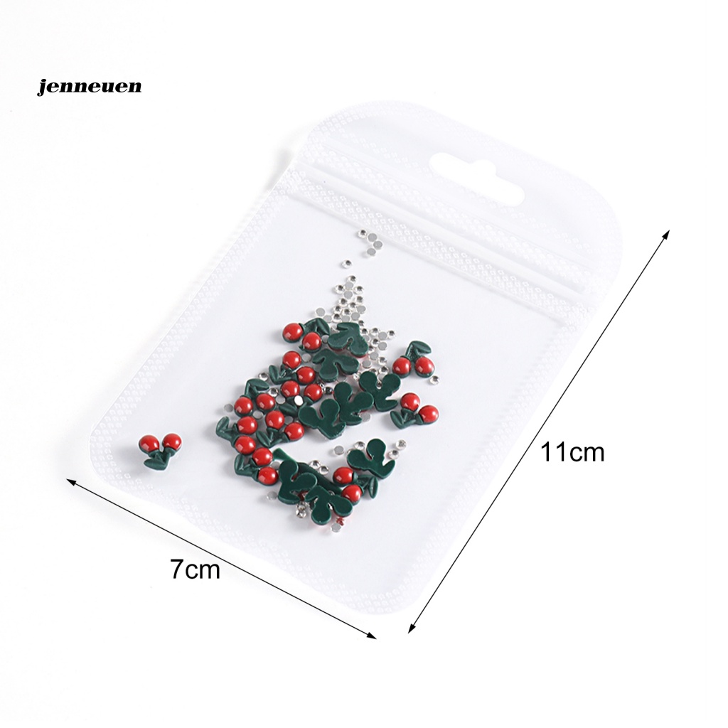 Set 20 / 40 Phụ Kiện Trang Trí Móng Tay Họa Tiết Cherry 3D Màu Sắc Tươi Sáng