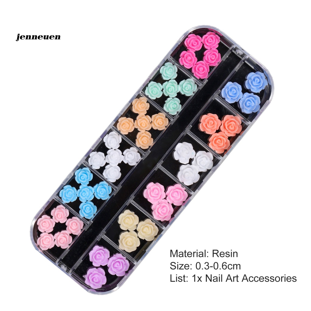 Phụ Kiện Trang Trí Móng Tay Hình Hoa Trắng Đính Đá Xinh Xắn