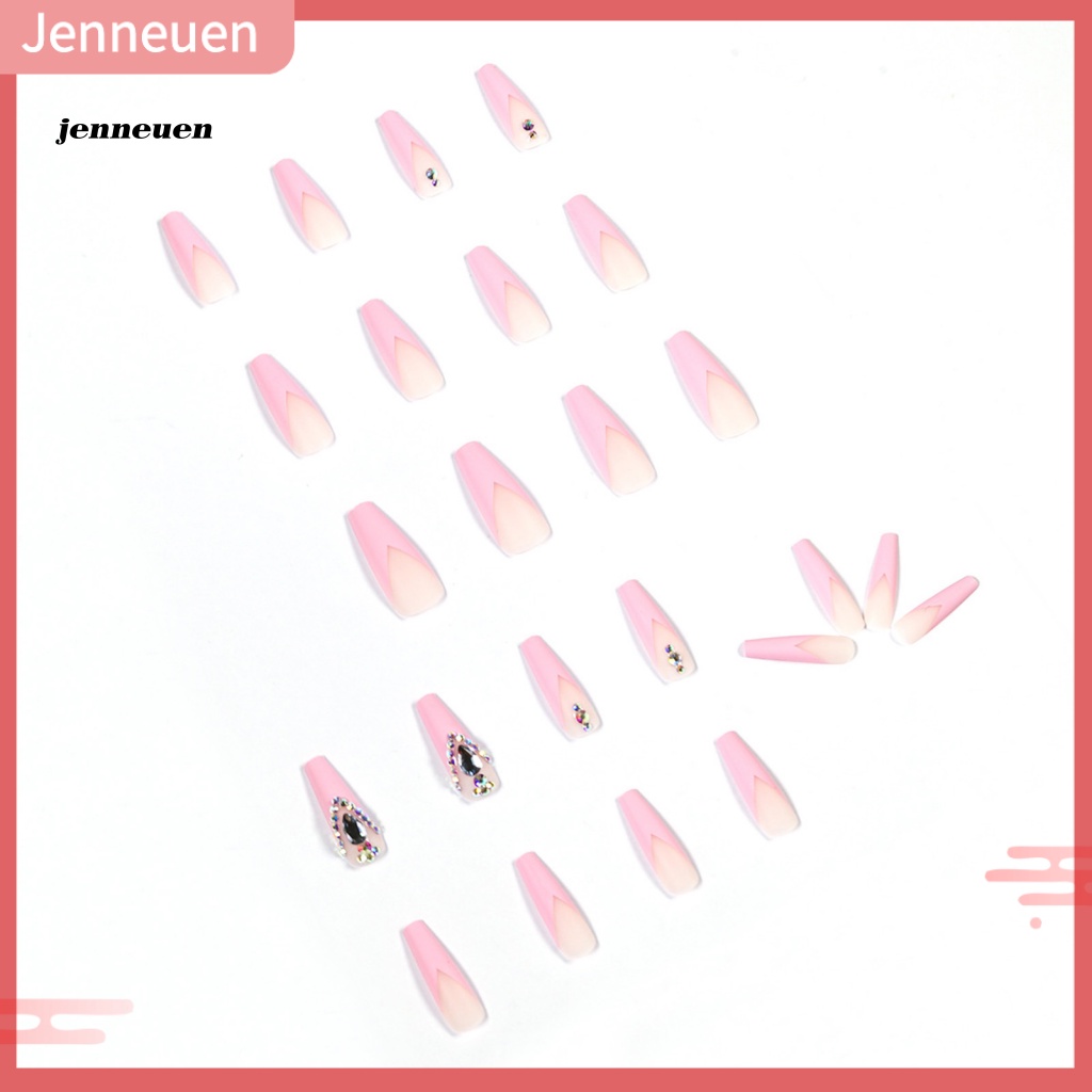 Set 24 Móng Tay Giả Acrylic 3D Dạng Nhấn Dành Cho Nữ