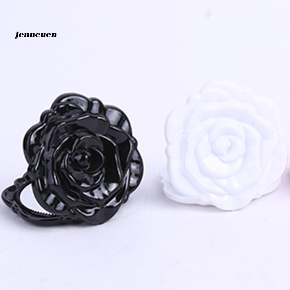 Gương Trang Điểm Hai Mặt Hình Tròn Họa Tiết Hoa Hồng Thiết Kế Nhỏ Gọn Tiện Dụng Mang Theo Du Lịch