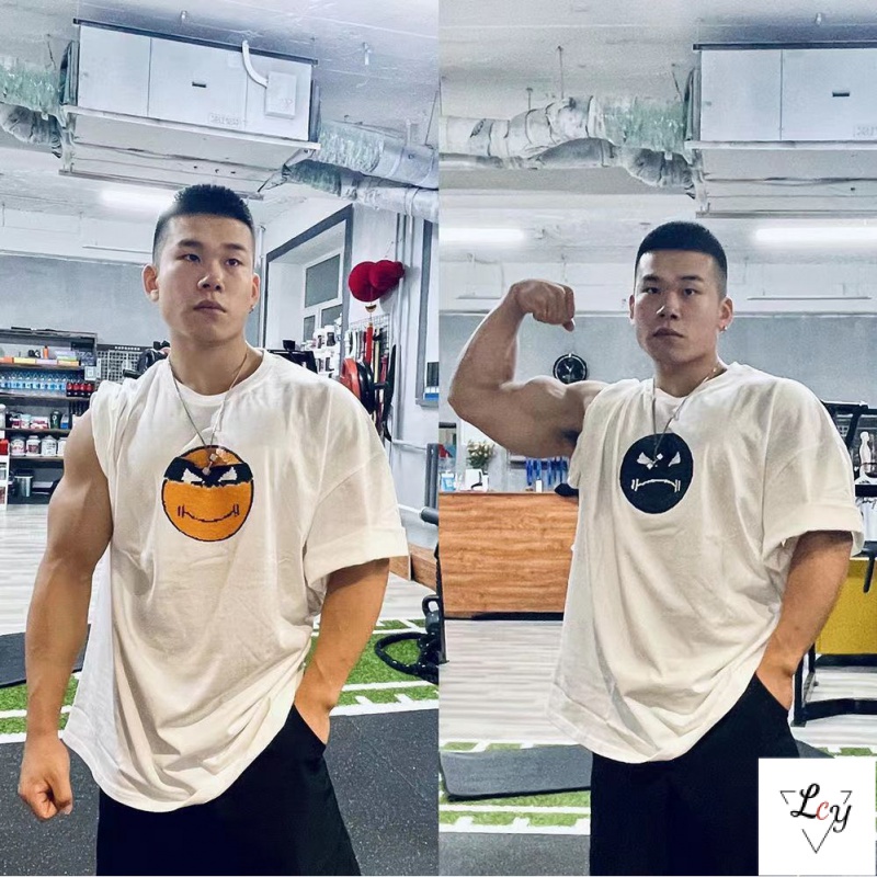 Hàng Có Sẵn Áo Thun Cotton Trơn Đính Kim Sa Mặt Cảm Xúc Thay Đổi Khuôn Mặt