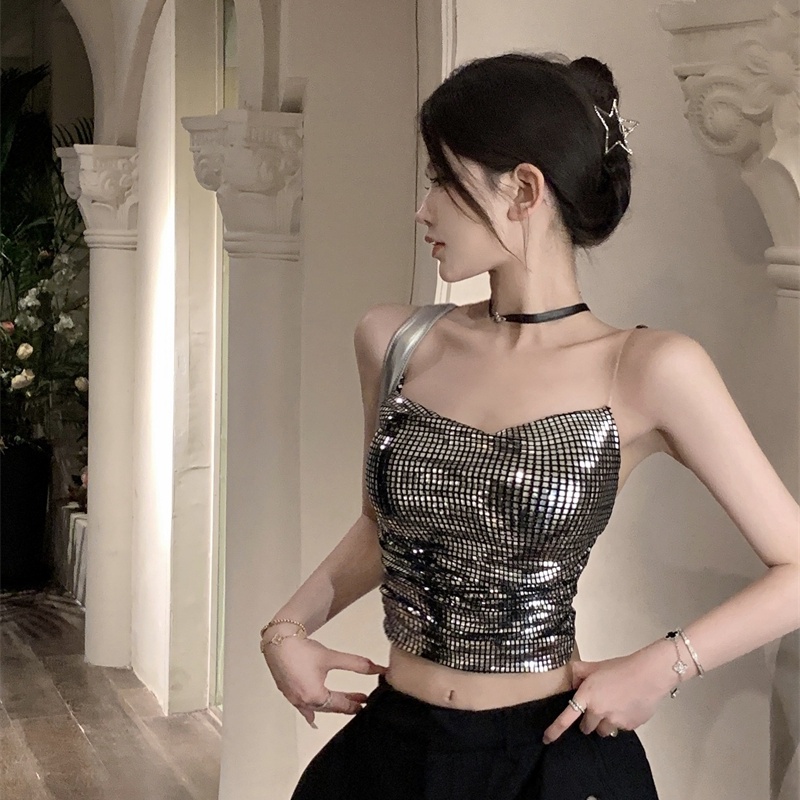 Đầm Hai Dây Ôm Eo Lấp Lánh Gợi Cảm