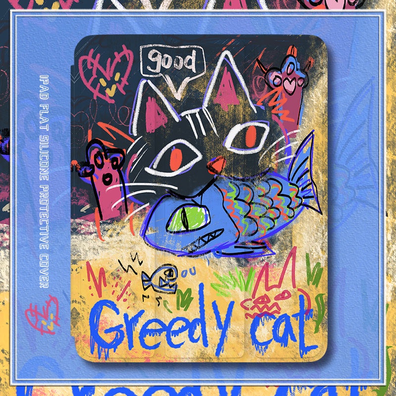 Ốp Máy Tính Bảng Gập Ba Họa Tiết Graffiti Cho iPad Air 4 / 3 Gen10 2022 2021 pro11 Air5 / 4 / 3 Gen9 / 8 / 7 10.2 mini 45