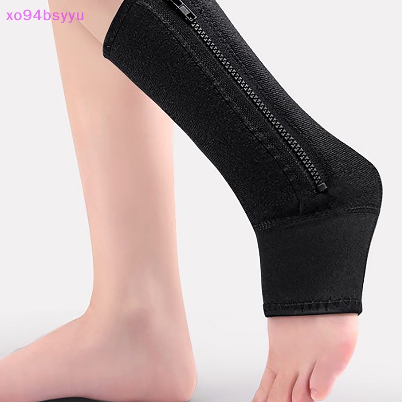 1 Đôi Tất Chân Nén Khí Xo94Bsyu Có Dây Kéo Co Giãn Cao Màu Trơn Có Khóa Kéo Hỗ Trợ Chăm Sóc Sức Khỏe