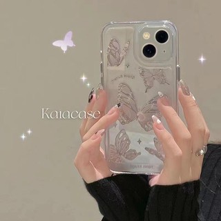 Ốp Điện Thoại Mềm Trong Suốt Chống Vỡ In Hình Bướm Cho IPhone11 12 Pro Max X XR XS Max SE 7 Plus 8 Plus 13 Pro Max 14 Pro Max