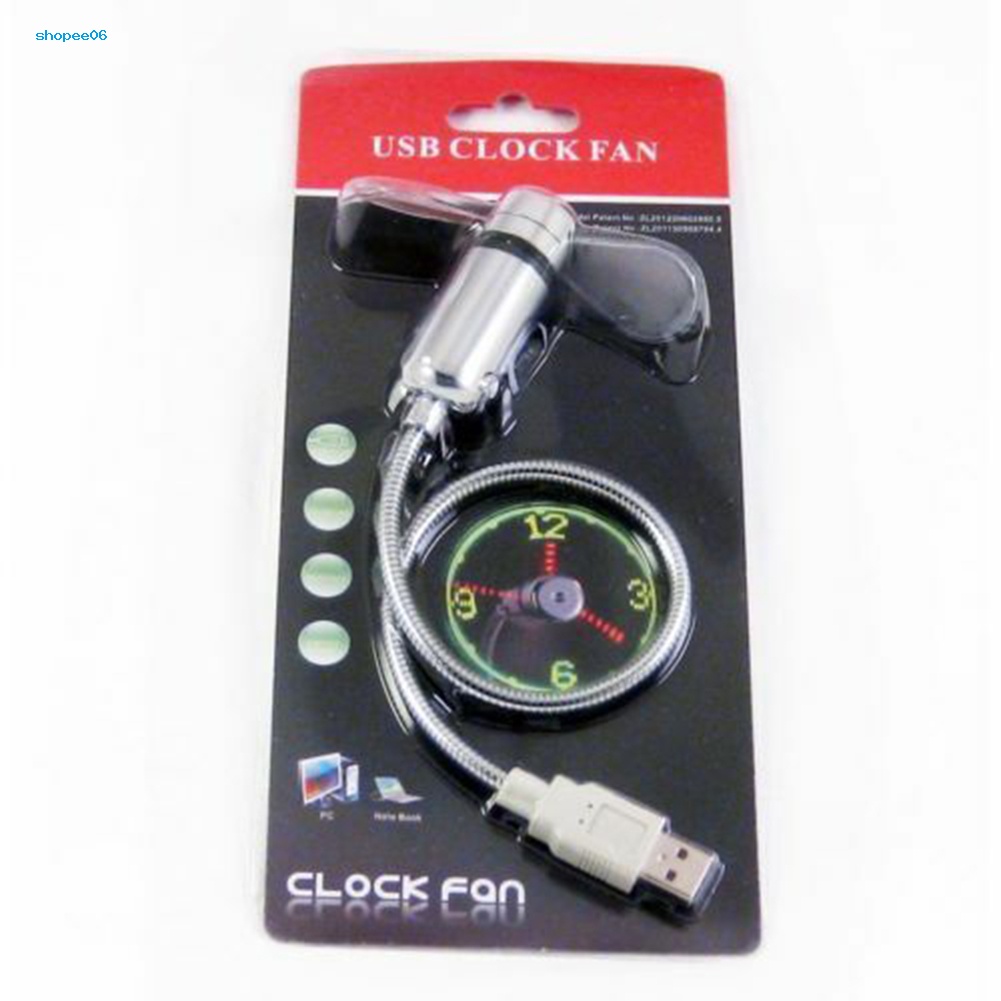 Quạt Làm Mát Mini USB Có Đèn LED Hiển Thị Thời Gian Thực Tế