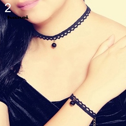 Vòng Cổ Choker Ren Co Giãn Màu Đen Ngọt Ngào Phong Cách Boho Cổ Điển Thập Niên 80S 90S