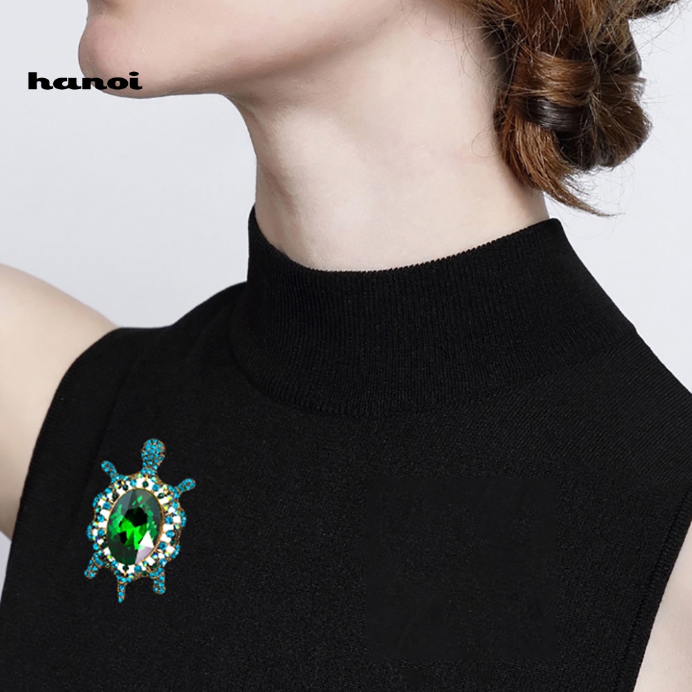 Ghim Cài Áo Hình Rùa Hoạt Hình Đính Đá Nhân Tạo Thời Trang