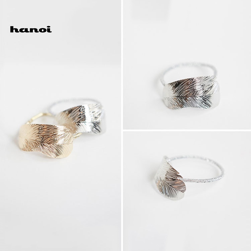 Set 2 Dây Cột Tóc Co Giãn Hình Chiếc Lá Thời Trang Cho Nữ Giá Đỡ