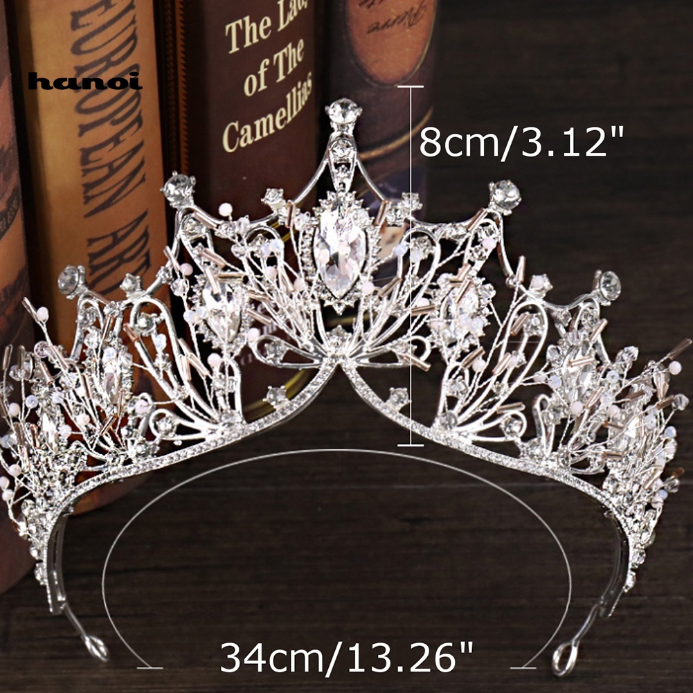 Vương Miện Cài Tóc Đính Đá Lấp Lánh Cho Cô Dâu