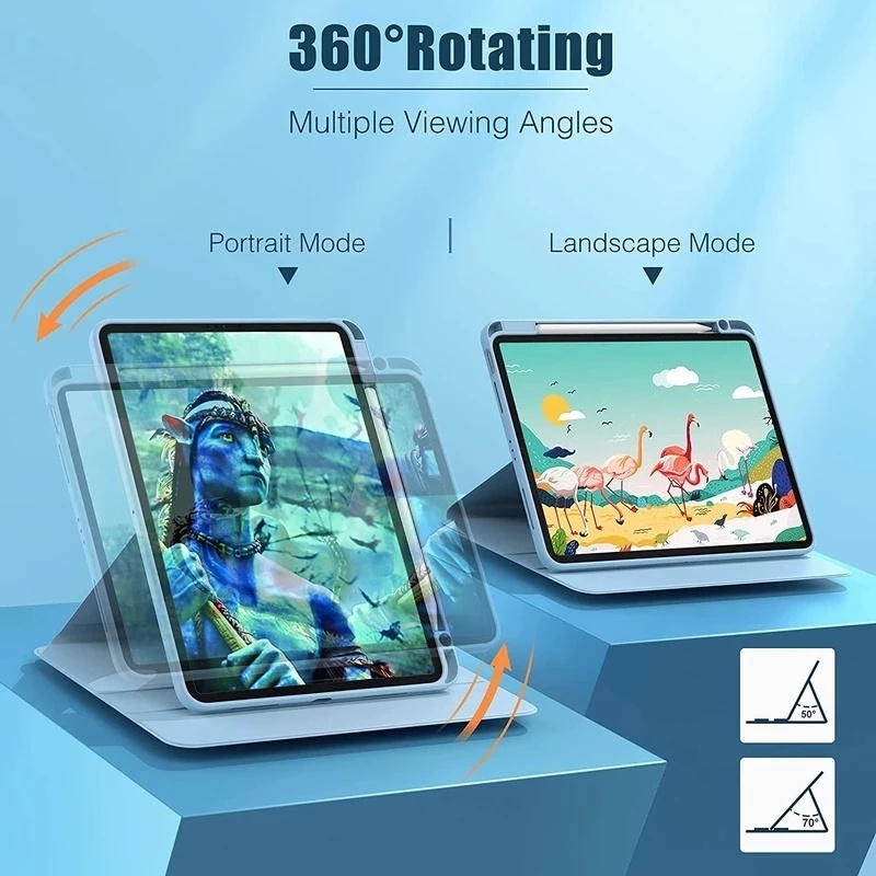 360° Ốp Máy Tính Bảng Nắp Lật Từ Tính Cho Samsung Galaxy Tab S6 Lite S8 / S7 11 '' S7 & S8 Plus / S7 FE 12.4 S8 Ultra 14.6 '' w / Giá Đỡ
