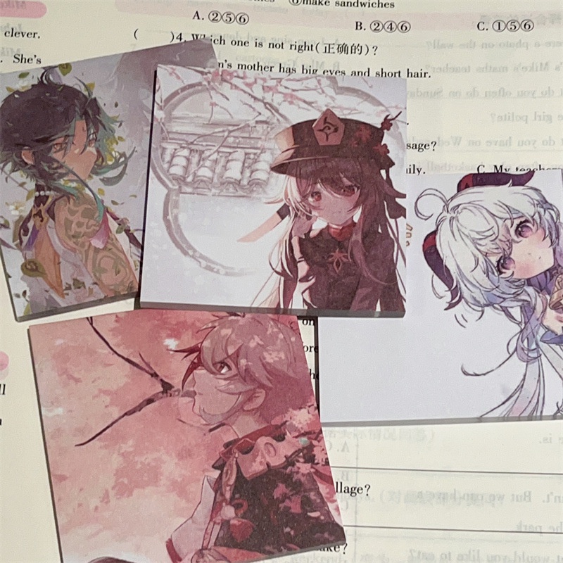 Giấy Ghi Chú Họa Tiết Hoạt Hình Đáng Yêu YB3 Genshin BY3