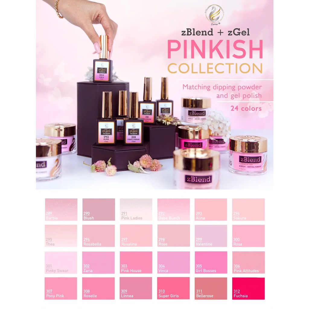 zBlend - #289 - #312 Pinkish Collection - 24 Colors (Individual) - Hủ 1oz