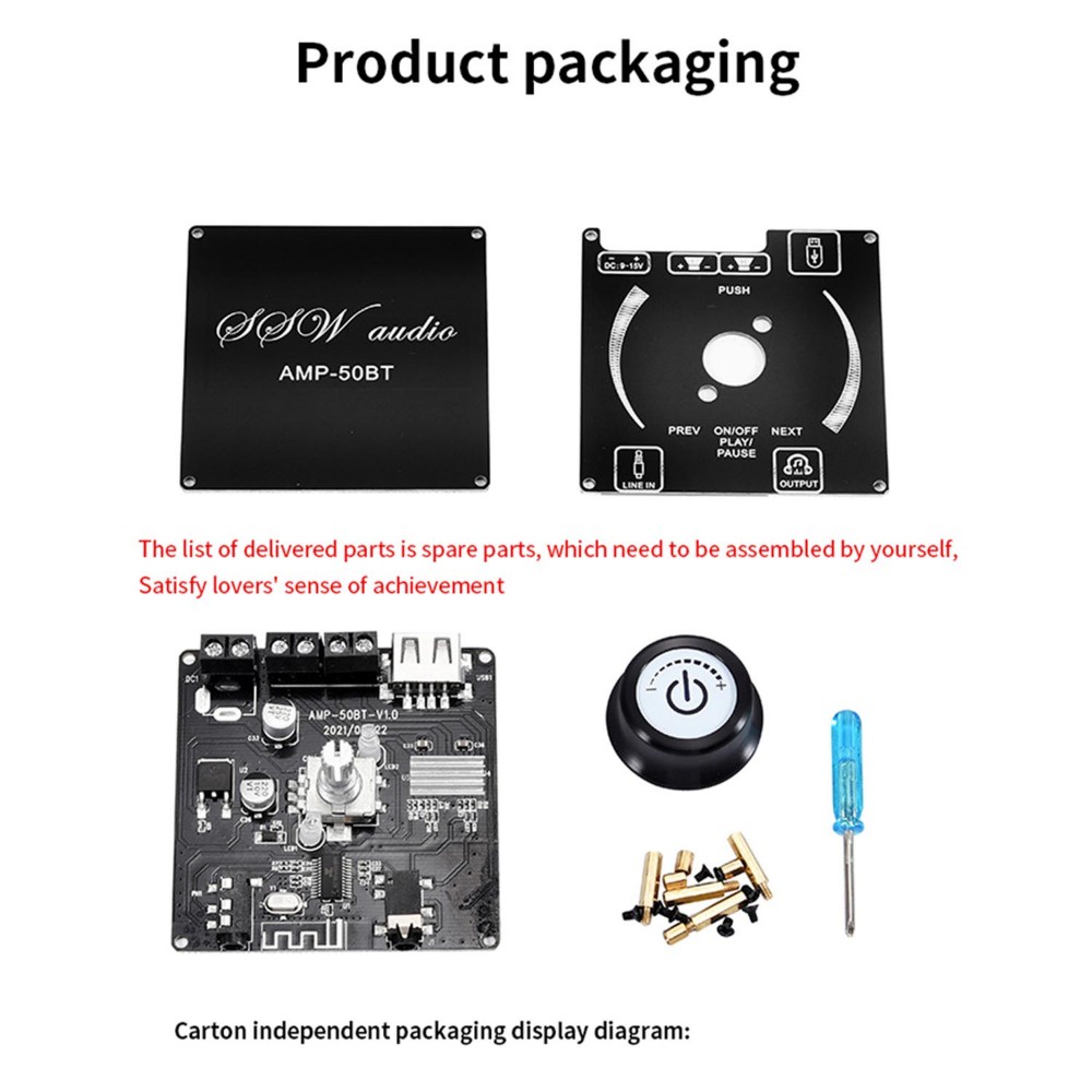 Bảng Mạch Khuếch Đại Âm Thanh Bluetooth 5.1 30W * 2 3.5mm AUX USB Chuyên Dụng Cho Điện Thoại