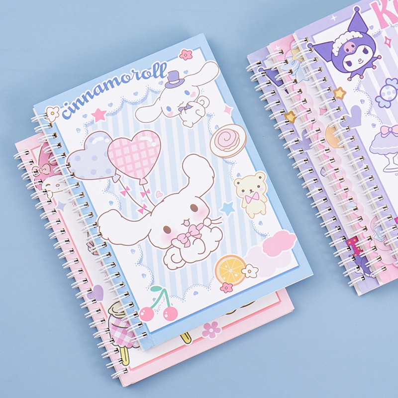 Sanrio coil book kuromi my melody cinnamoroll sketchbook tiểu học nhật ký học sinh sách sổ tay viết pads ledger