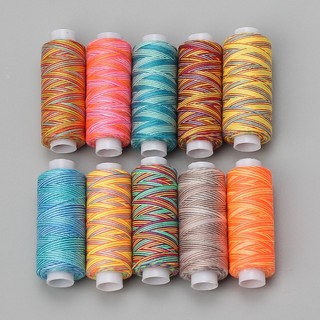 300 yard gradient chỉ may đầy màu sắc DIY cung cấp may Phụ tùng máy thêu Công cụ may gia đình