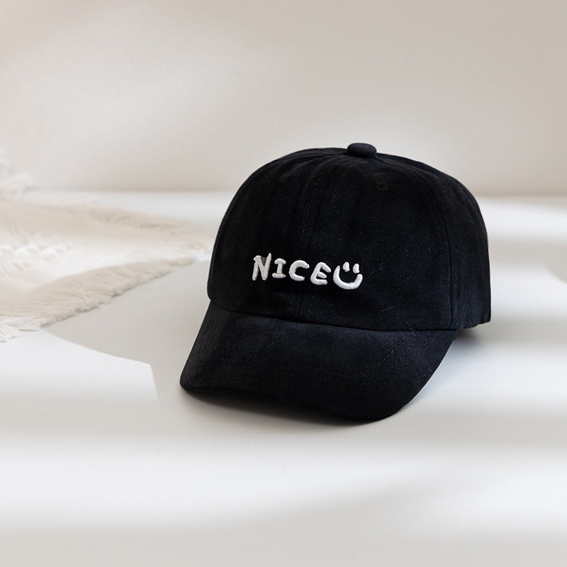 Mũ Lưỡi Trai Hình Mặt Cười Thêu Chữ Thời Trang Hàn Quốc Mới Cho Bé