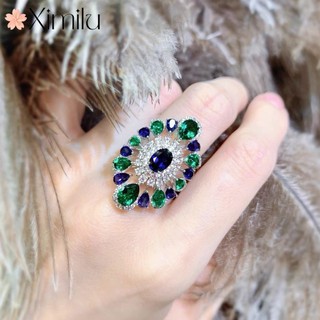 ♥ nhẫn mạ vàng 18k đính đá sang trọng