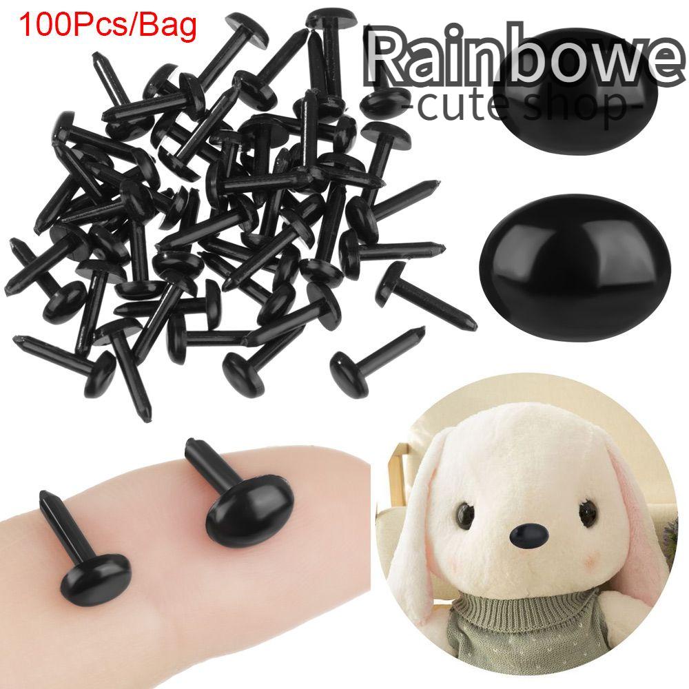 Set 100 Mắt Thú Nhồi Bông Mắt Oval Mini 4X5MM/5X7MM Màu Sắc Cầu Vồng