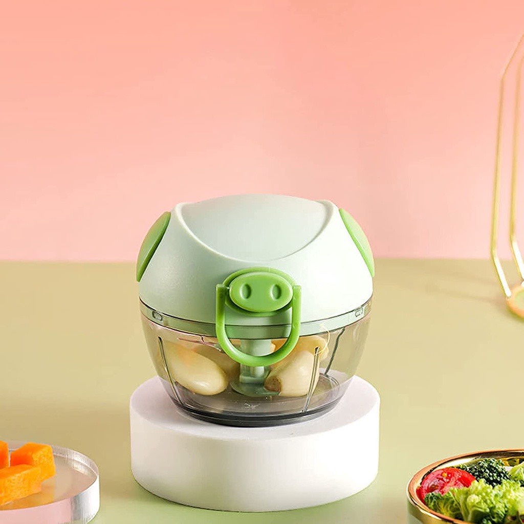 Máy xay mini đa năng 3 lưỡi dao kéo tay, xay tỏi ớt hành, xay rau củ quả