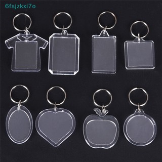 5 cái trong suốt trống chèn hình ảnh khung hình Keyring móc chìa khóa quà Tặng tự làm
