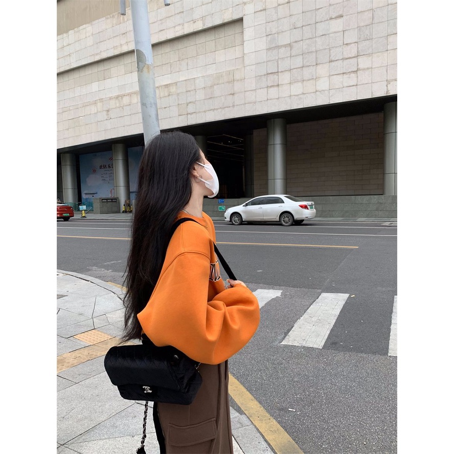 G-Fashion Áo Sweater Tay Dài Cổ Tròn In Họa Tiết Phong Cách Thời Trang Đường Phố Mỹ