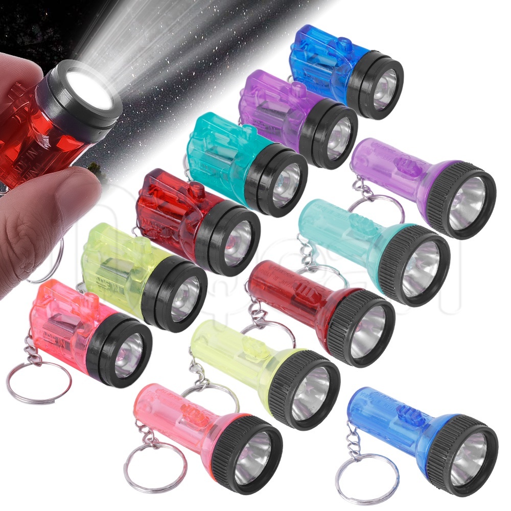 Móc Khóa Đèn Pin LED Mini Bằng Nhựa Bỏ Túi Tiện Dụng