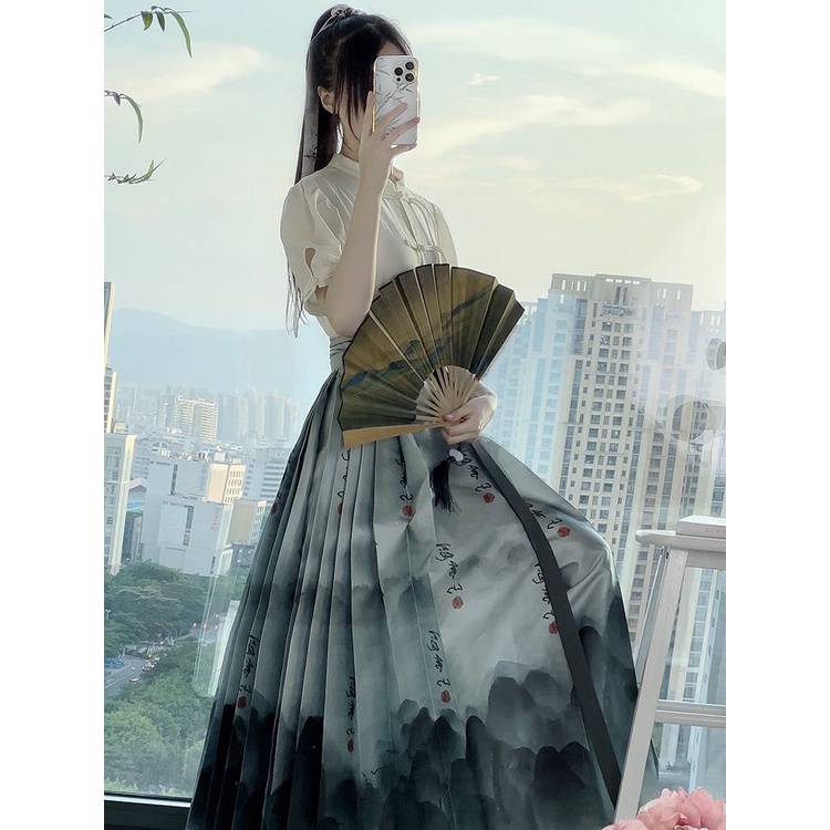 Váy Hán Phục Phong Cách Trung Hoa Mới Dễ Phối Đồ Hàng Ngày Cho Nữ#23728