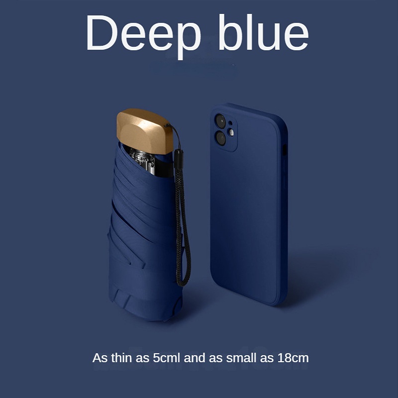 Ô che nắng ô che mưa nhỏ mini ô dù vinyl túi chống nắng uv và bảo vệ tia cực tím pocket parasol capsule