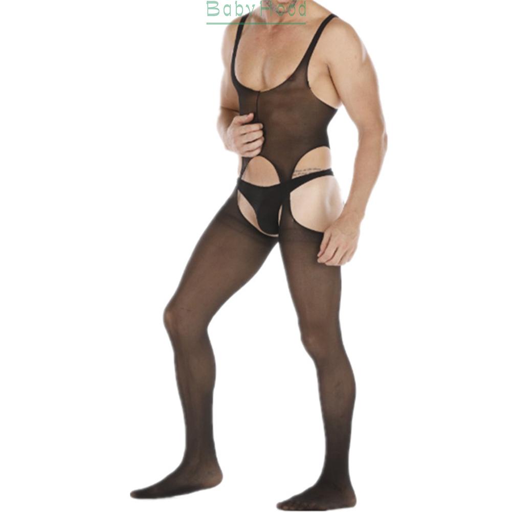 Men Sissy Body Stockings Pantyhose Sheer Mesh Hollow Out Fishnet Tights Pants#BBHOOD