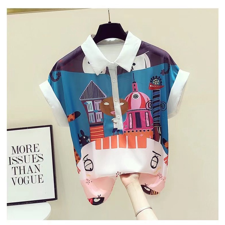 Áo Sơ Mi Ngắn Tay In Hình Nữ Plus Size C11291