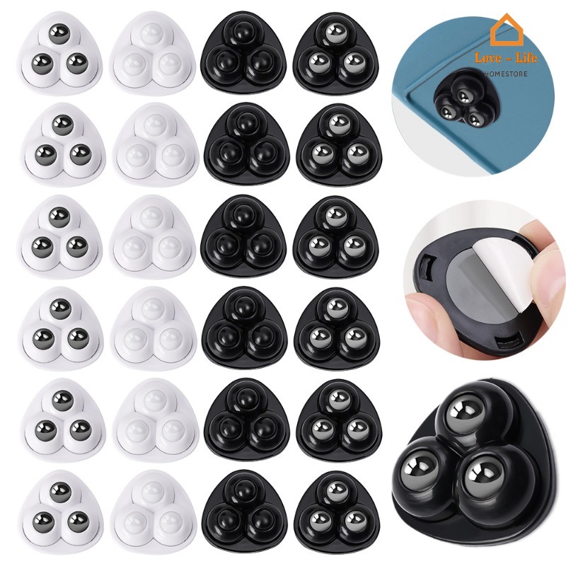 Bộ 4 Cái 4 Cái 360 Độ° Bánh Xe Mini Xoay Tự Dính / Hộp Đựng Hạt Bằng Thép Không Gỉ Tải Trọng Lớn