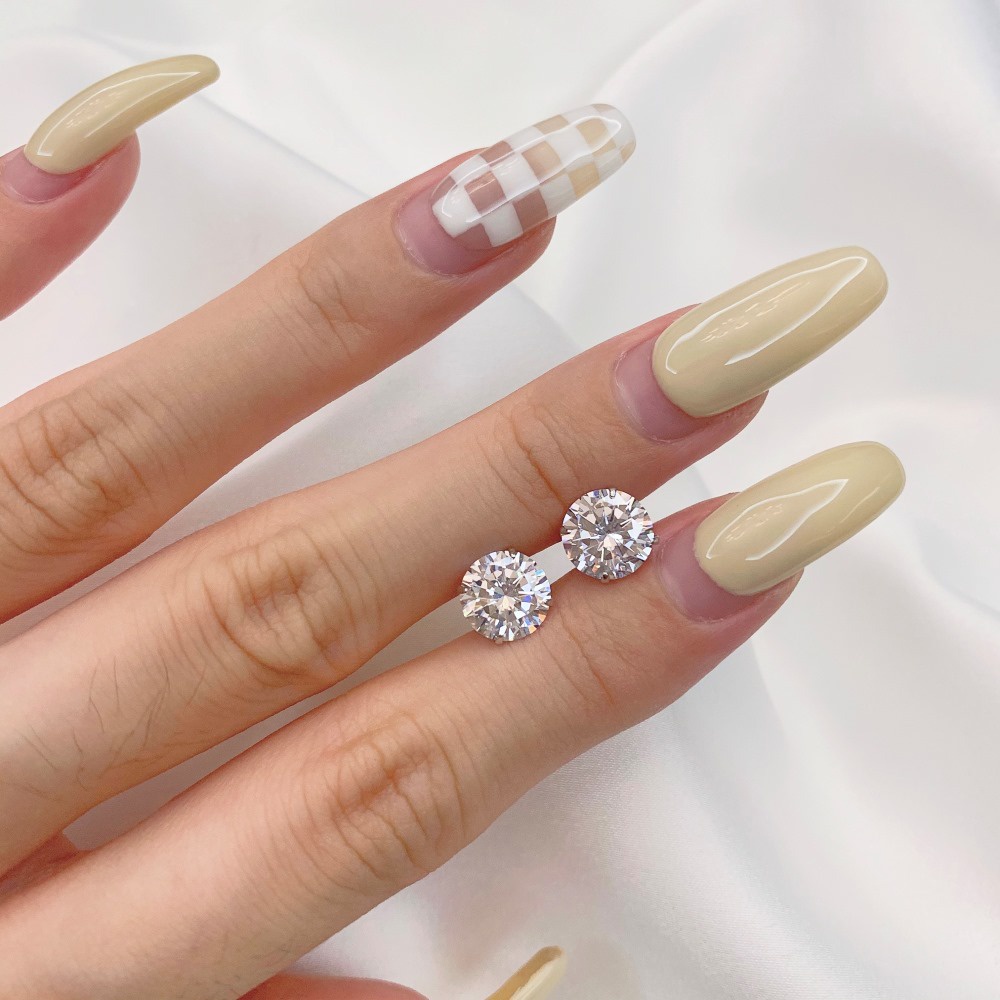 Bông Tai S925Bạc 925 Đính Đá Zircon 6-10mm Thời Trang Cao Cấp Cho Nữ