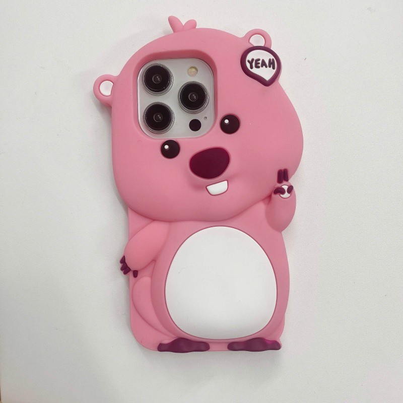 Ốp Điện Thoại Silicon Mềm Họa Tiết Hoạt Hình Màu Hồng Dễ Thương Cho iPhone 14 13 12 Pro Max 11 13Pro 14Pro