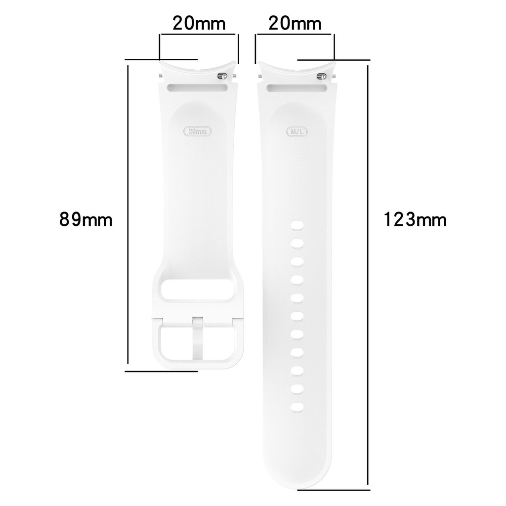 Dây đeo đồng hồ silicon 20mm cho samsung galaxy watch 6 5 4 40 / 44mm watch5 pro 45mm watch6 classic 43 / 47mm strap bracelet watchband
