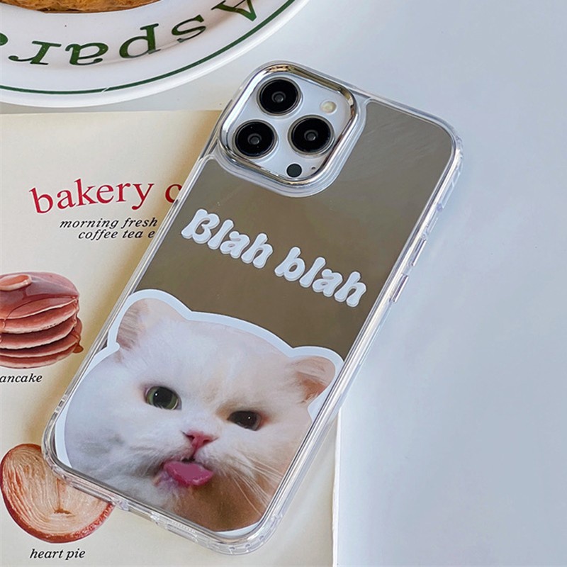 Ốp Điện Thoại Hình Chó Mèo Tráng Gương Cho iPhone 14 13 12 11 Pro Max XR IX